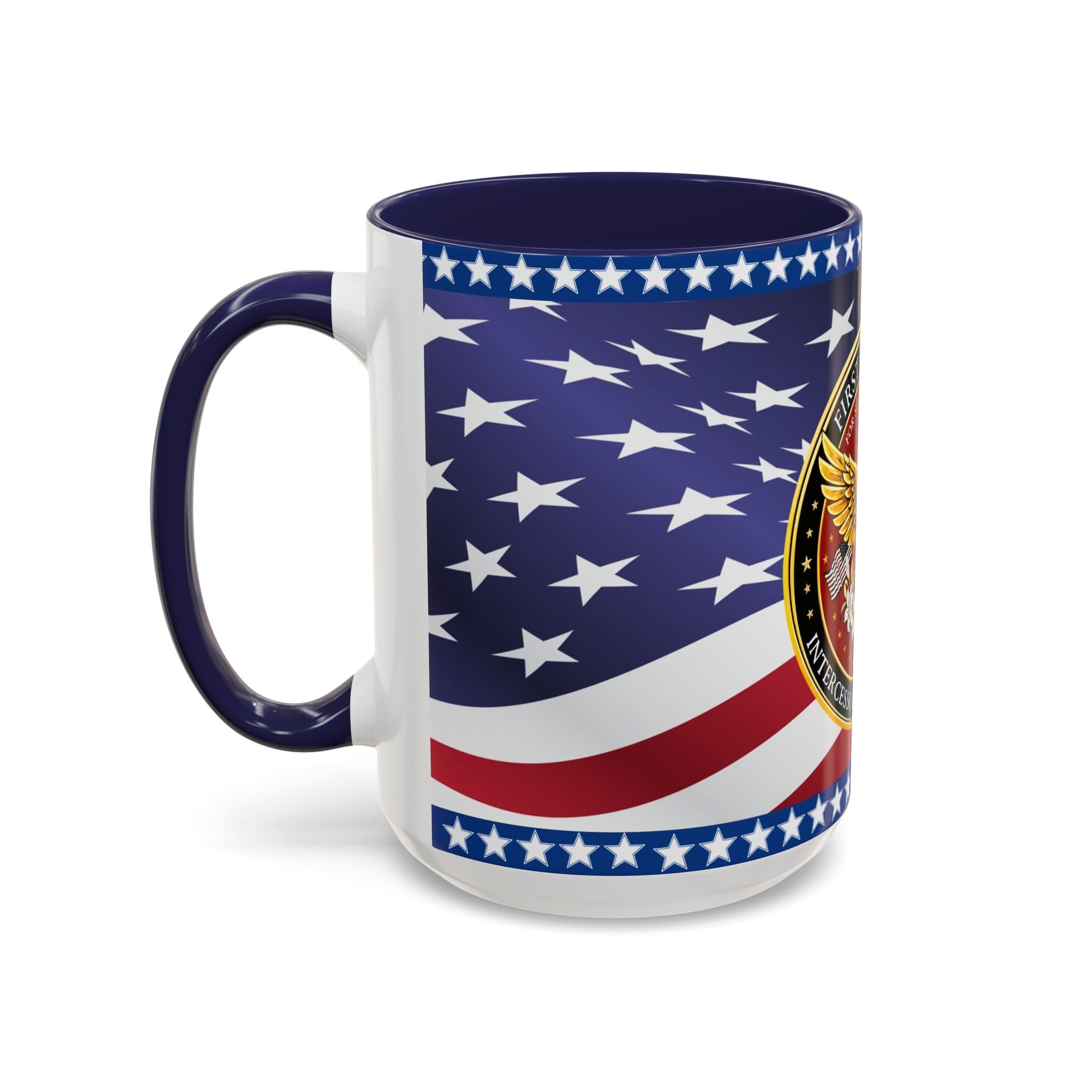 "My Country 'Tis of Thee" Patriotic Flag & Seal Drinking Mug, 15 Oz