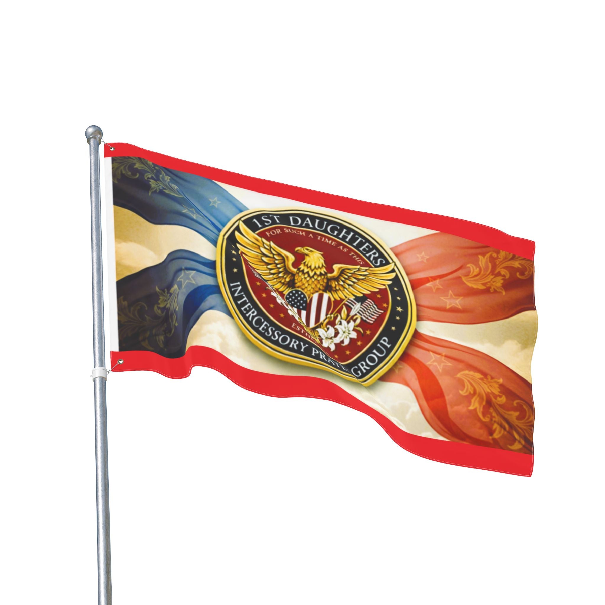 1st Daughters "America The Beautiful" Intercessory Prayer Group Heritage Flag I A Banner for Such a Time as This, Red