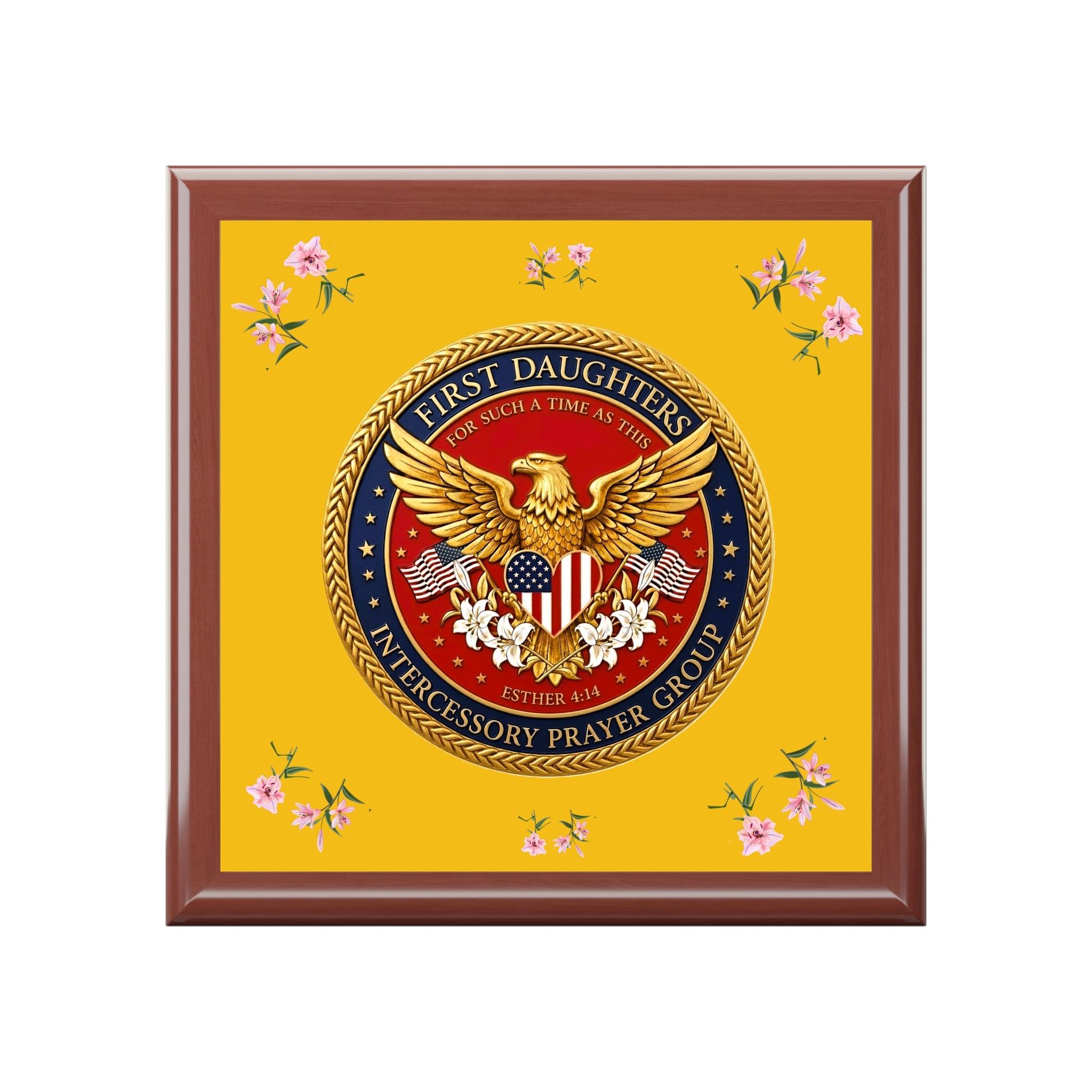 First Daughter's Commemorative "First Spring Debut" Keepsake Jewelry Box, Golden Oak