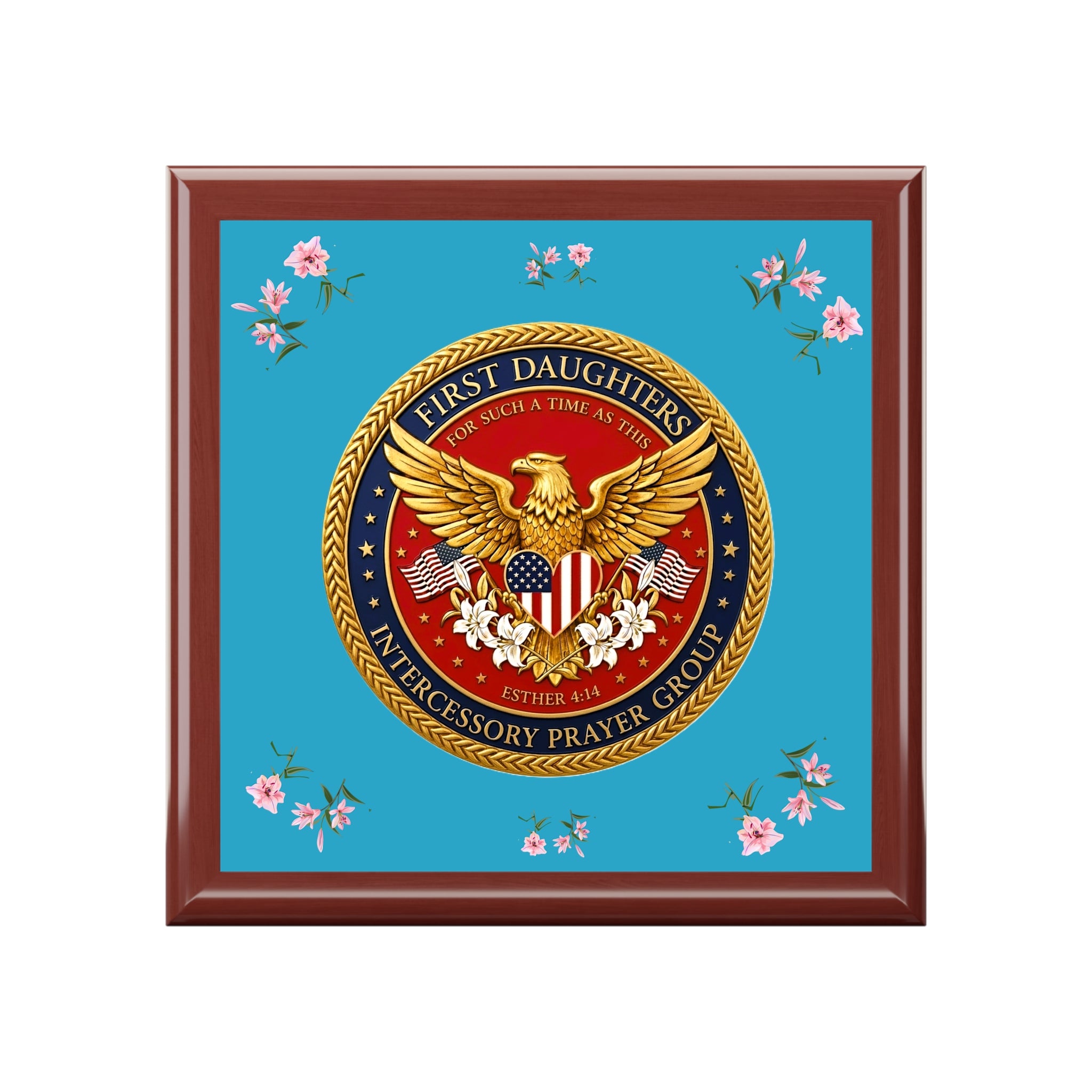 First Daughter's Commemorative "First Spring Debut" Keepsake Jewelry Box, Red Mahogany